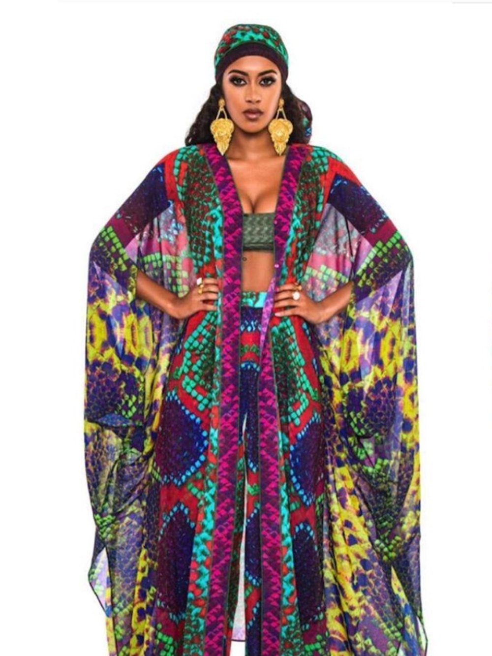 RARE BFYNE Cavalli Coverup and Scarf Resortwear - OS - EUC with free tote!